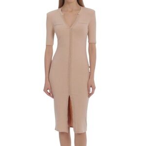 ❤️Anthropologie Avec Les Filles Rib Knit Half Sleeve Midi Dress